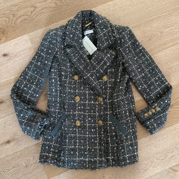 Ramey Brook - Marsha Tweed Blazer in Green & Gold